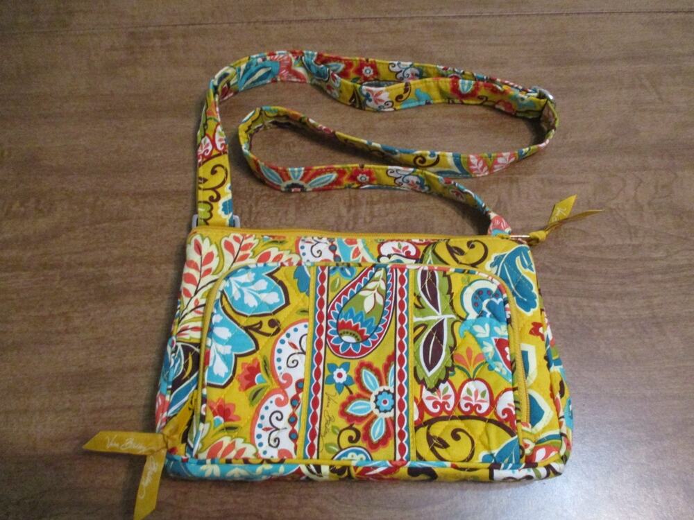 VERA BRADLEY PROVENCAL PAISLEY YELLOW CROSSBODY HANDBAG